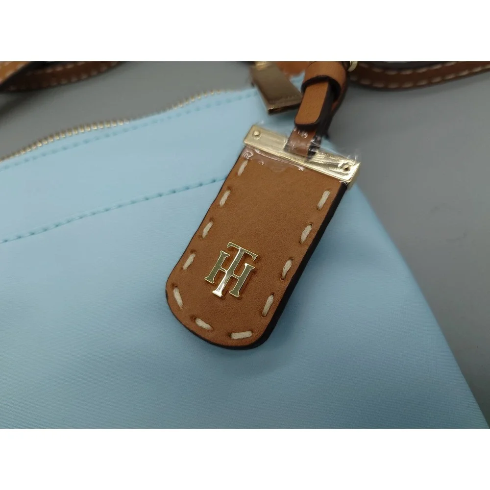 Tommy Hilfiger Light Blue Nylon Crossbody Bag Gold Logo [GNH019191]